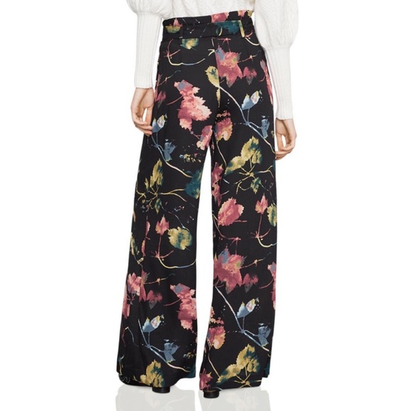 BCBG MAXAZRIA RUSTIC GROVE FLORAL WIDE LEG PANTS - Picture 2 of 4